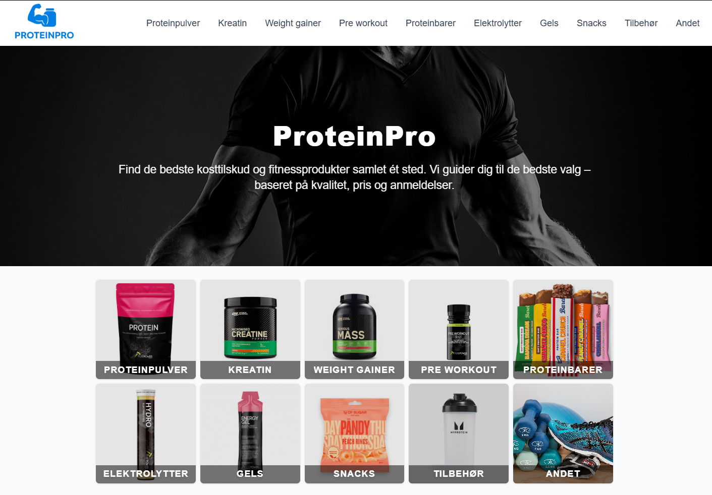 ProteinPro homepage hero